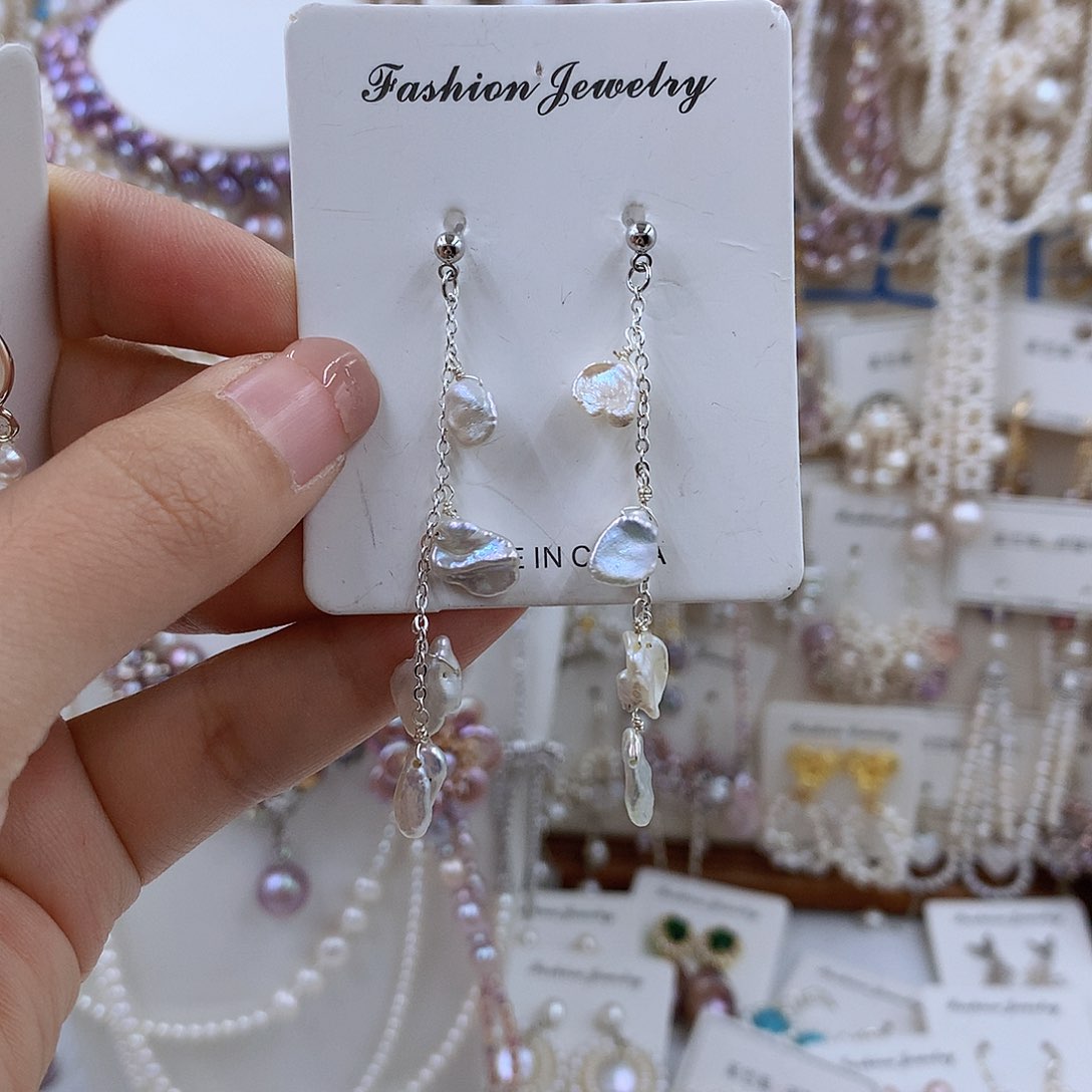 项链银S925镶嵌淡水珍珠