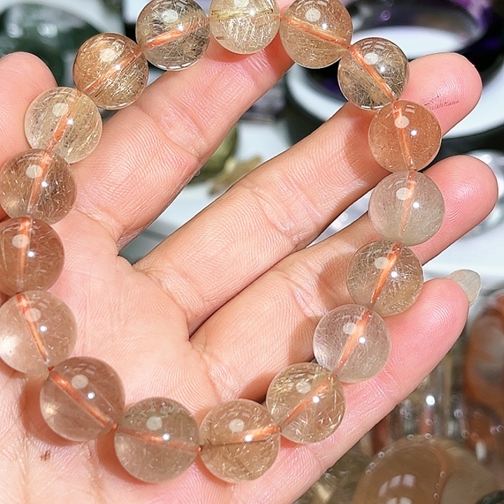 水晶手链未镶嵌茯****a天然水晶手链