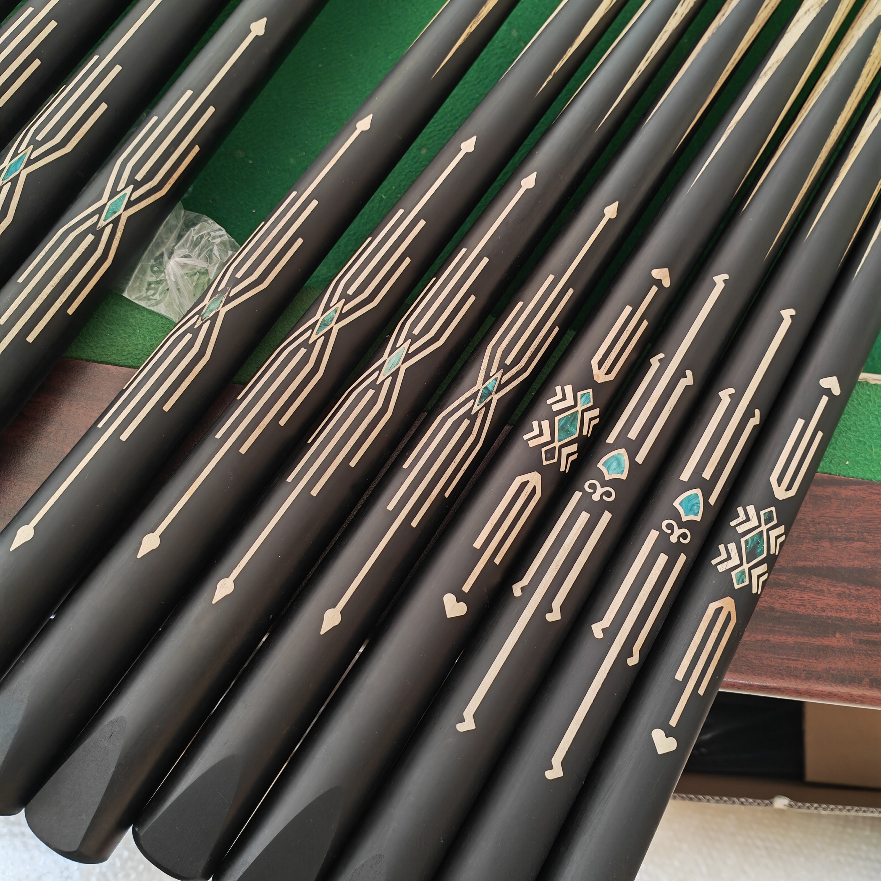 《修罗》 手工镶嵌免漆小头杆  适用于中八 九球