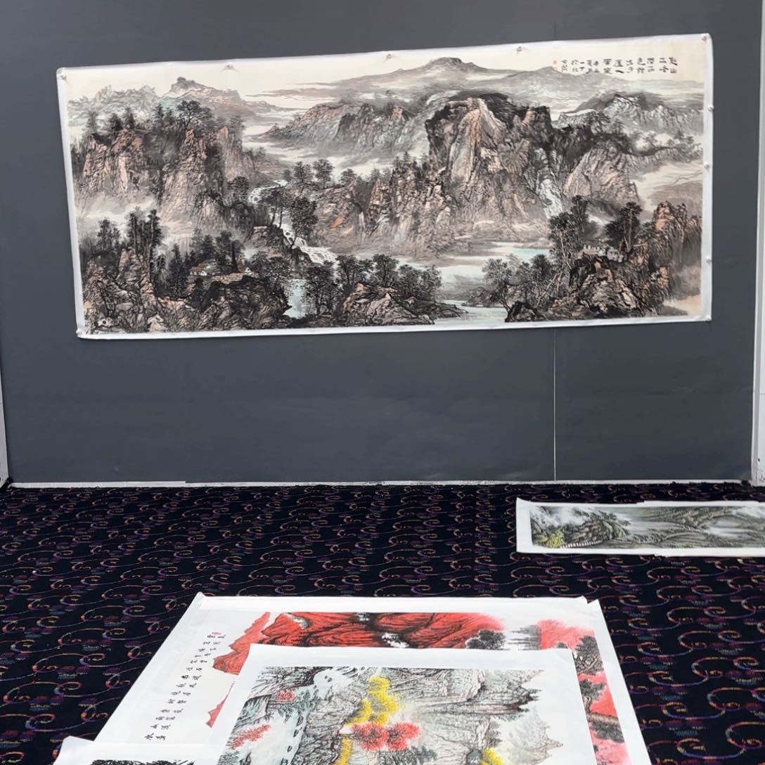 国画丈二山水作品