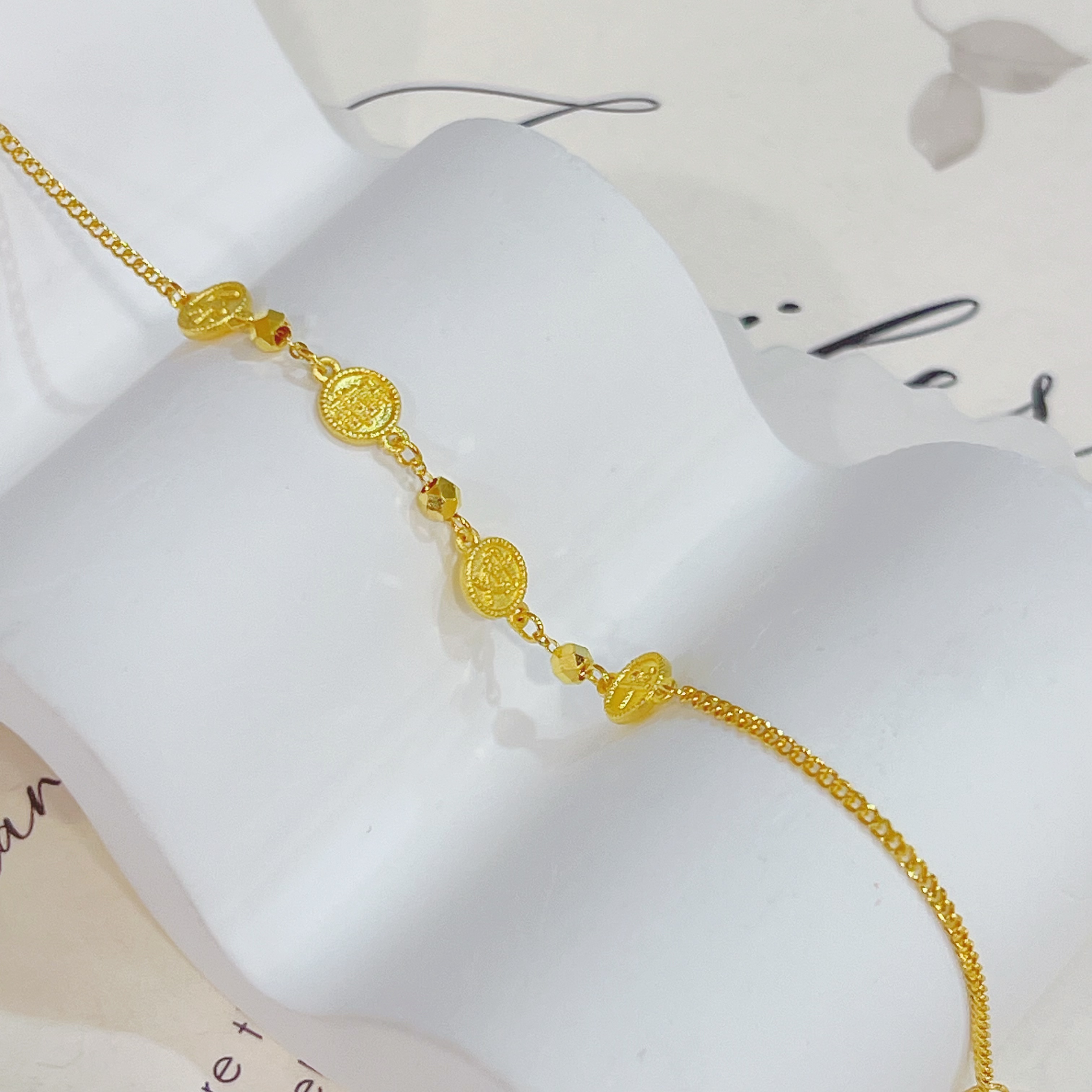 5G工艺【蹦迪珠平安喜乐黄金手链】足金999