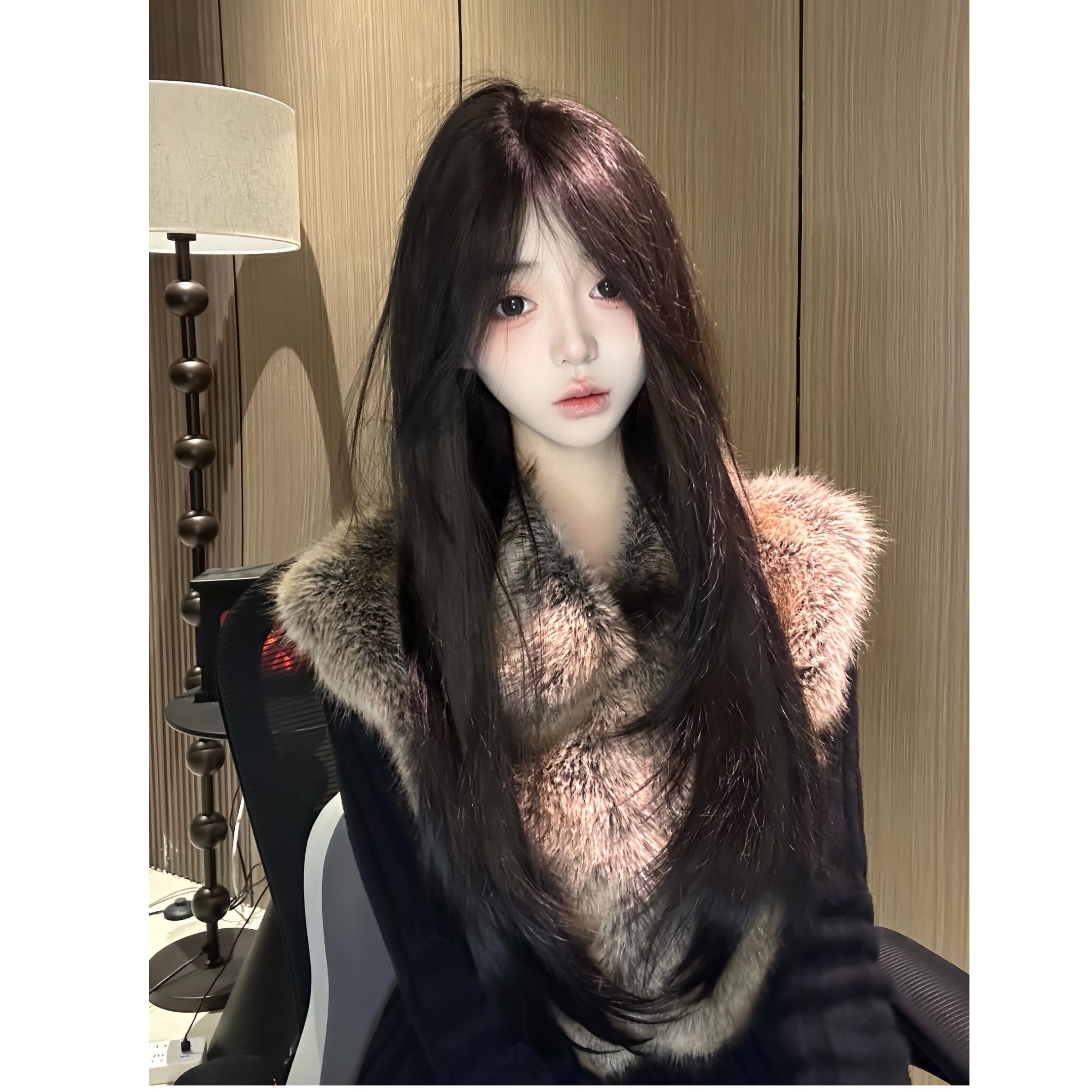 65CM2.0全新进口牛奶丝高层次八字刘海不用戴发网一片式假发