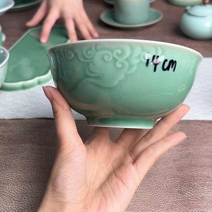 龙泉云间青瓷小米茶器