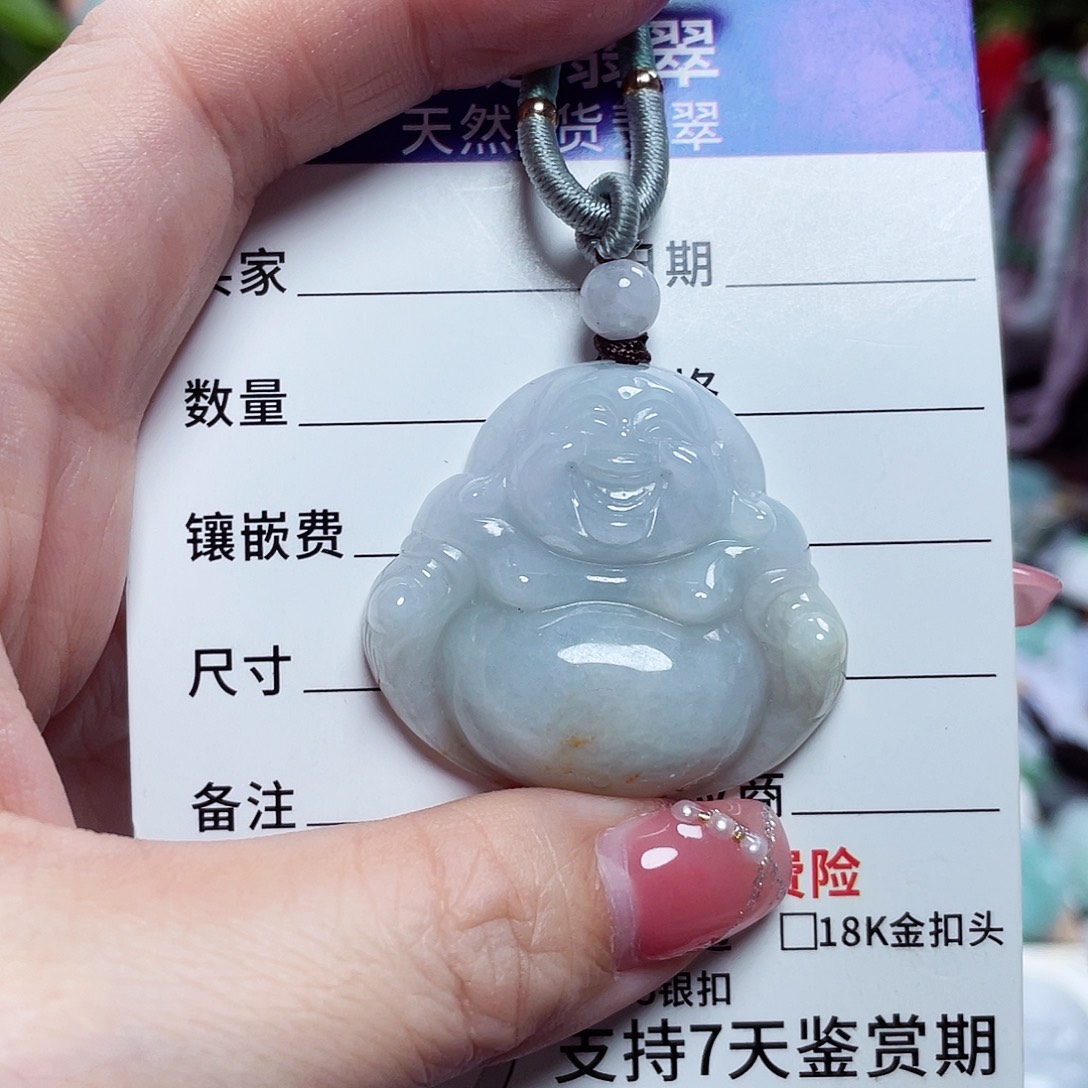翡翠未镶嵌颈饰佛公01