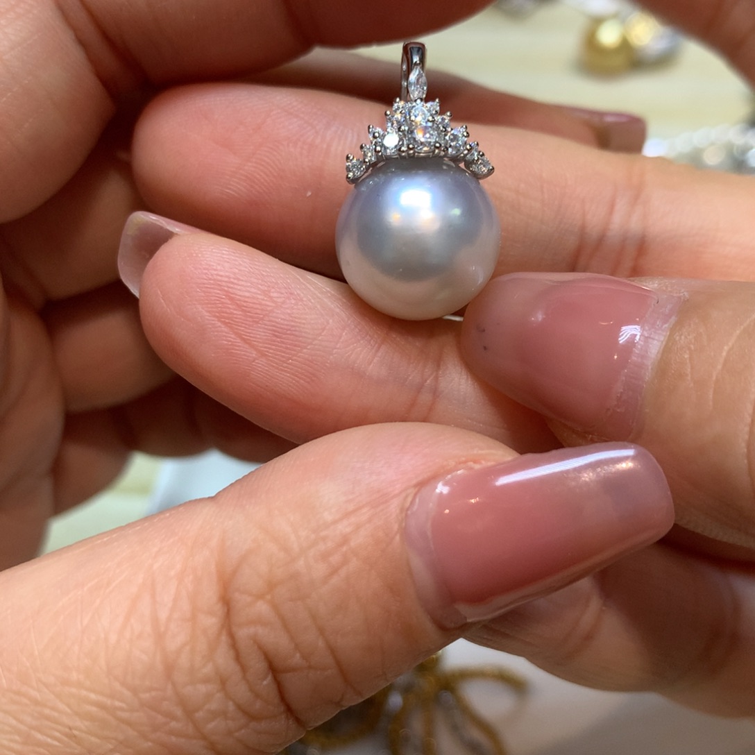 海水珍珠颈饰银S925镶嵌