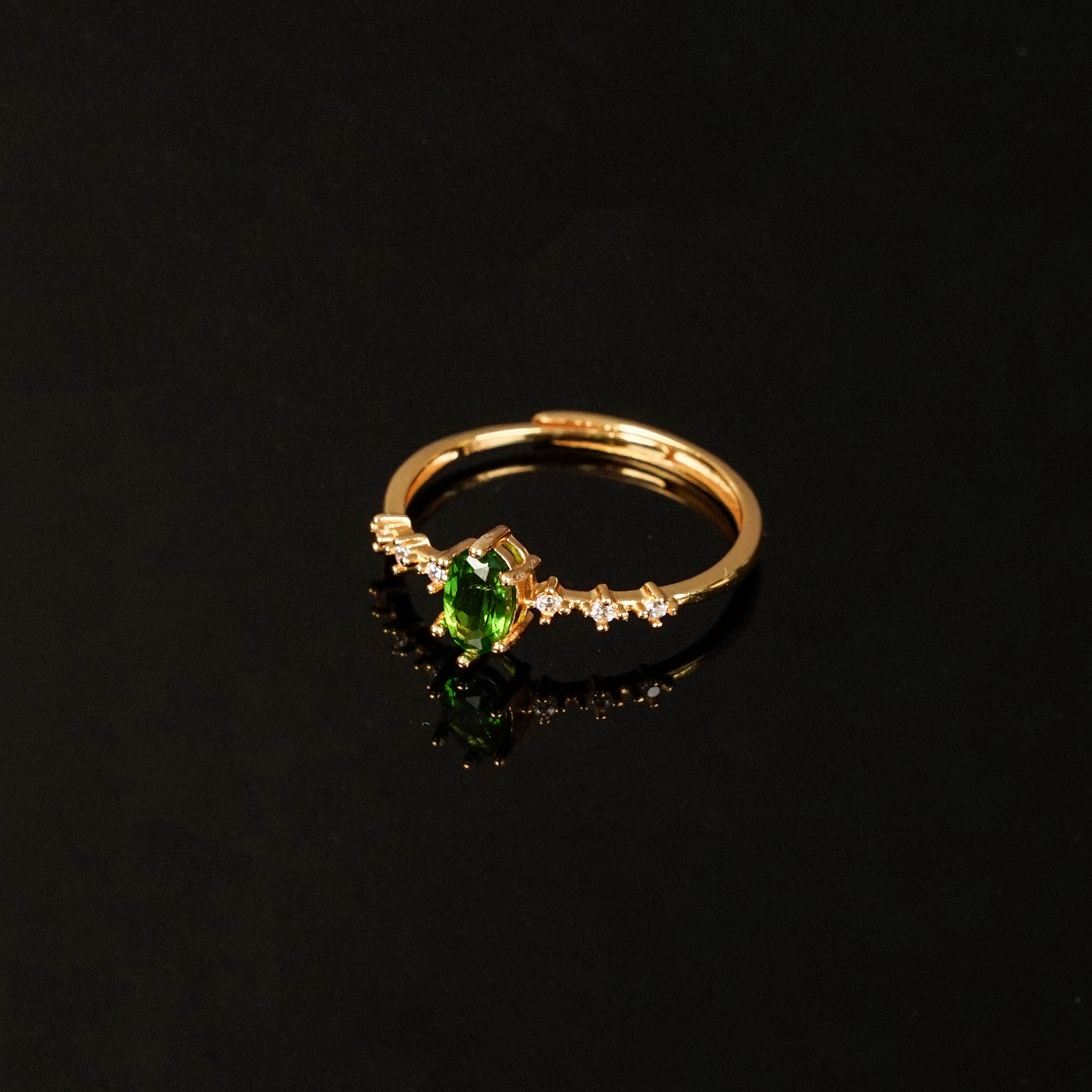 【地大甄选·小精灵】透辉石戒指简约精致日常通勤百搭s925多样发一