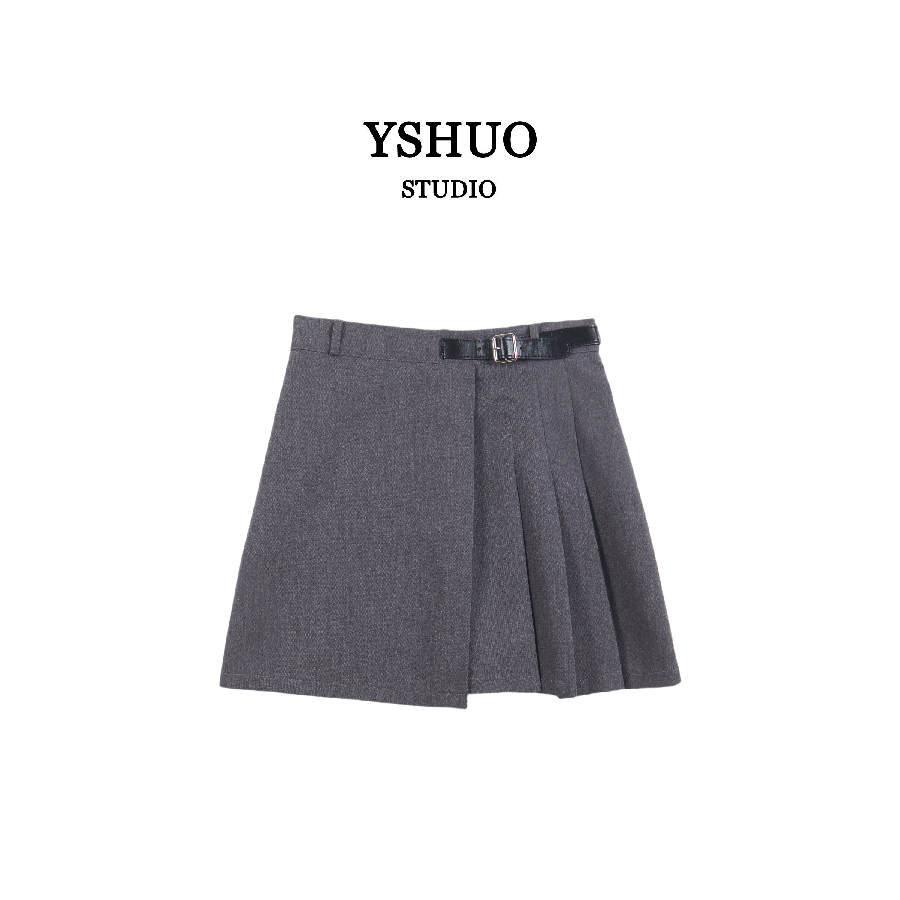 YSHUO【优雅永存】手工褶皮带A字显瘦设计感时尚裤裙 7809