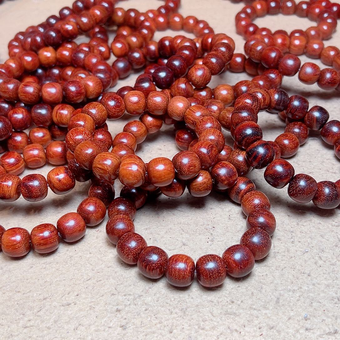 小叶紫檀手串/手链1314琴料干磨火焰横纹