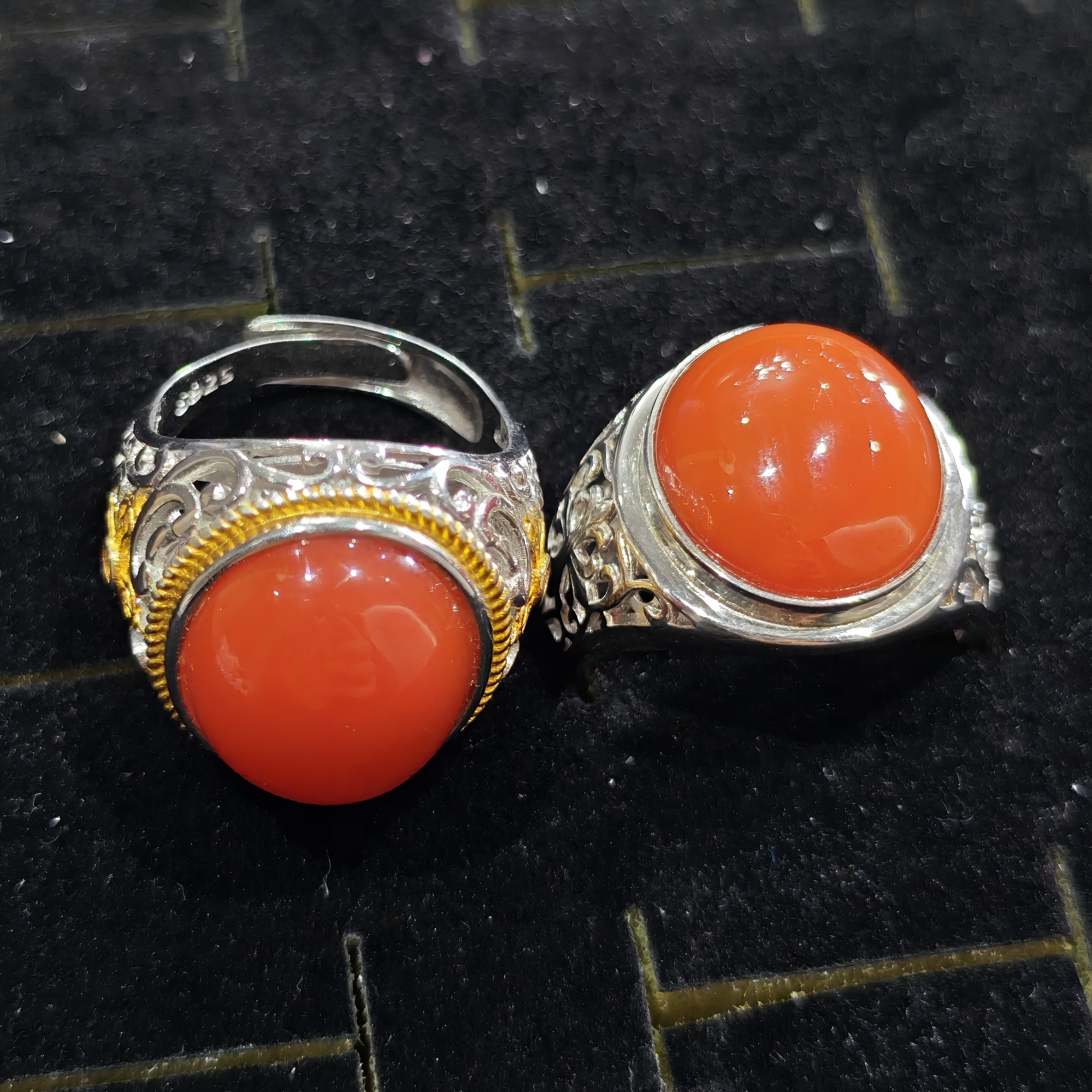 保山原矿南红男士戒指