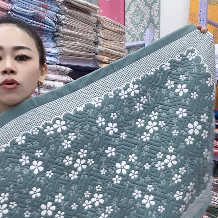 棉绿色雪花纯棉面料