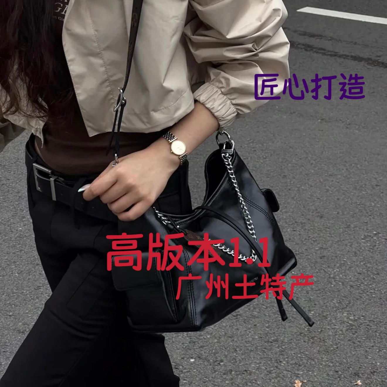 轻奢高级国货花花复刻斜挎包广州土特产高版本芯片百搭单肩腋下包