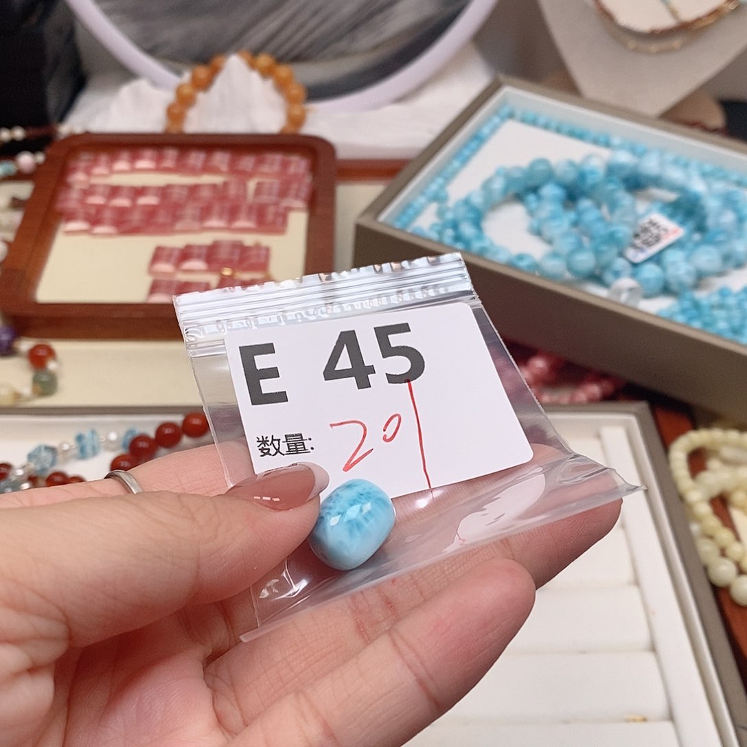 针钠钙石（海纹石）珠宝半成品未镶嵌六****儿E45