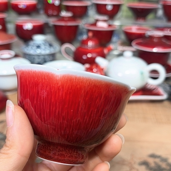 景德镇陶瓷红马坊杯