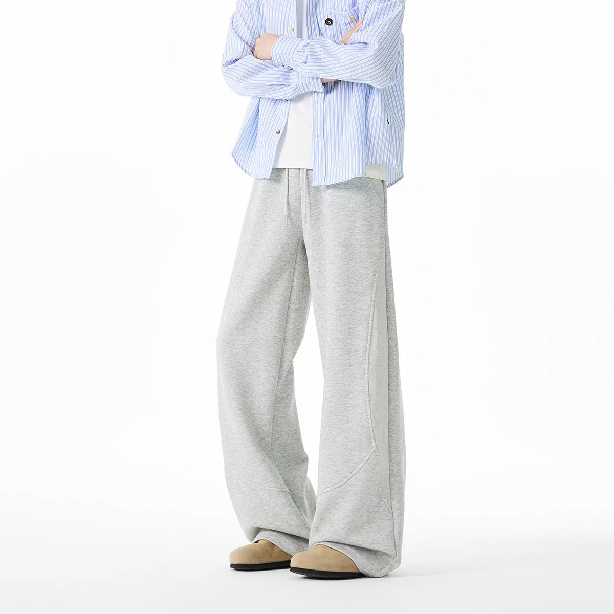 【C6083~裤】韩系抽绳松紧腰直筒休闲裤春秋宽松卫裤