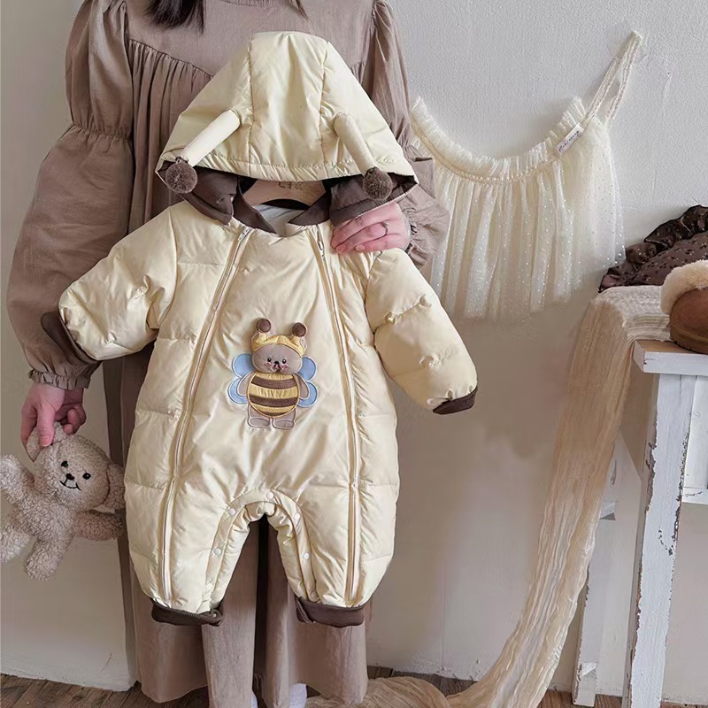 婴儿棉服宝宝加厚保暖连体衣超萌棉衣男外出服冬款婴儿