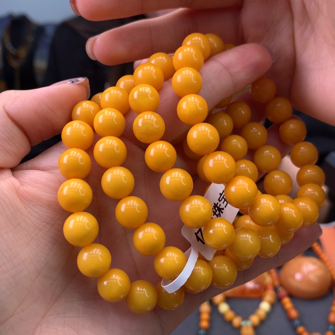 蜜蜡手串未镶嵌多样性发一