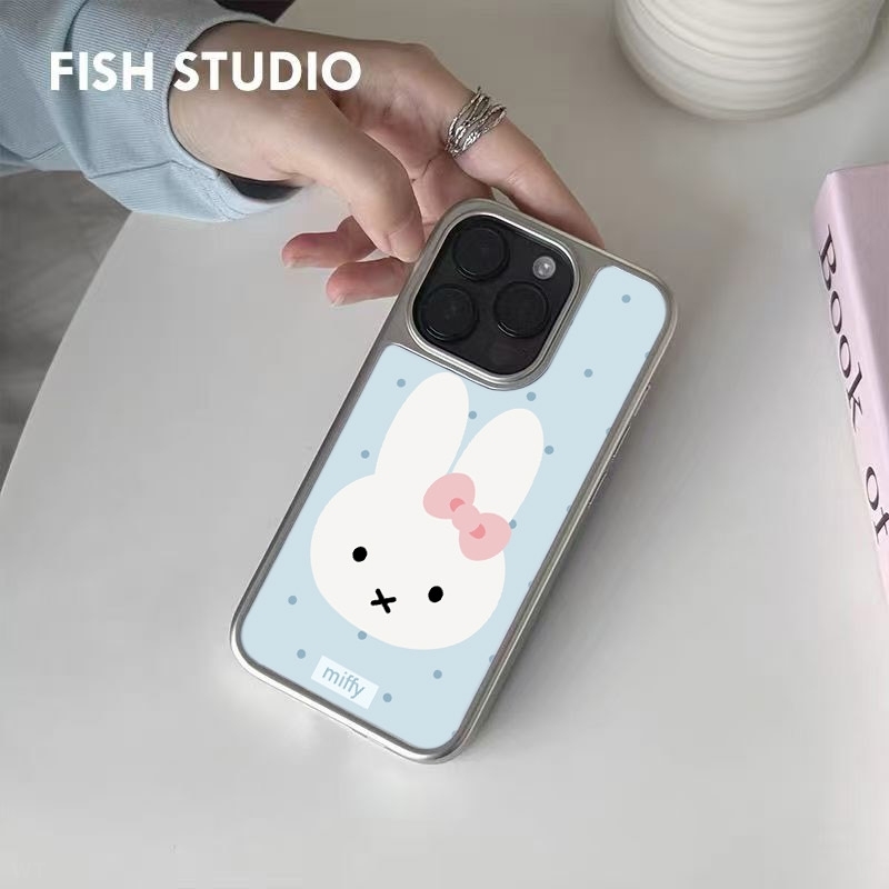 新款波点米菲韩版玻璃手机壳适用苹果16小米15荣耀红米note1211女