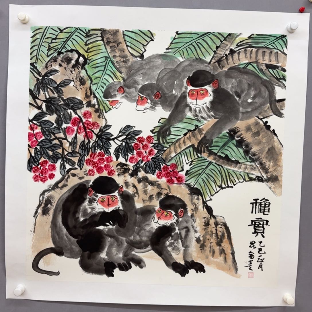 国画艺术家真人手绘