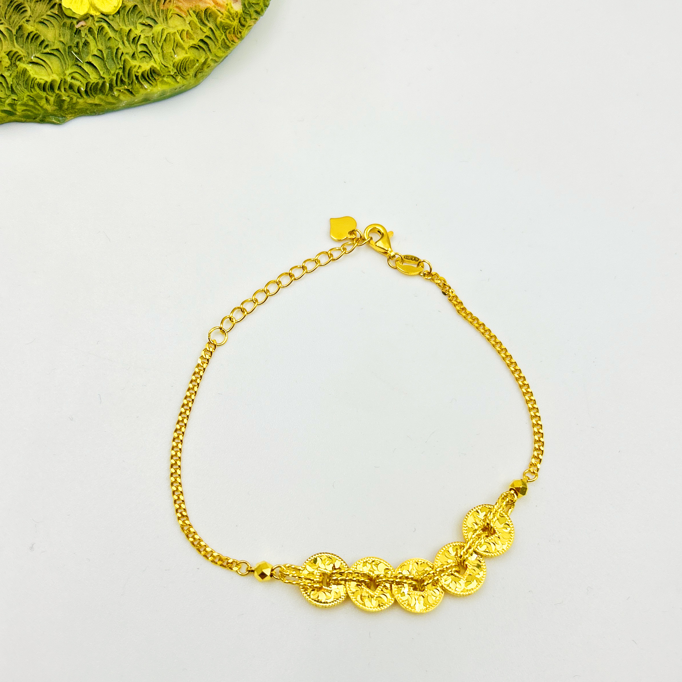 足金999五帝币手链按克卖A2