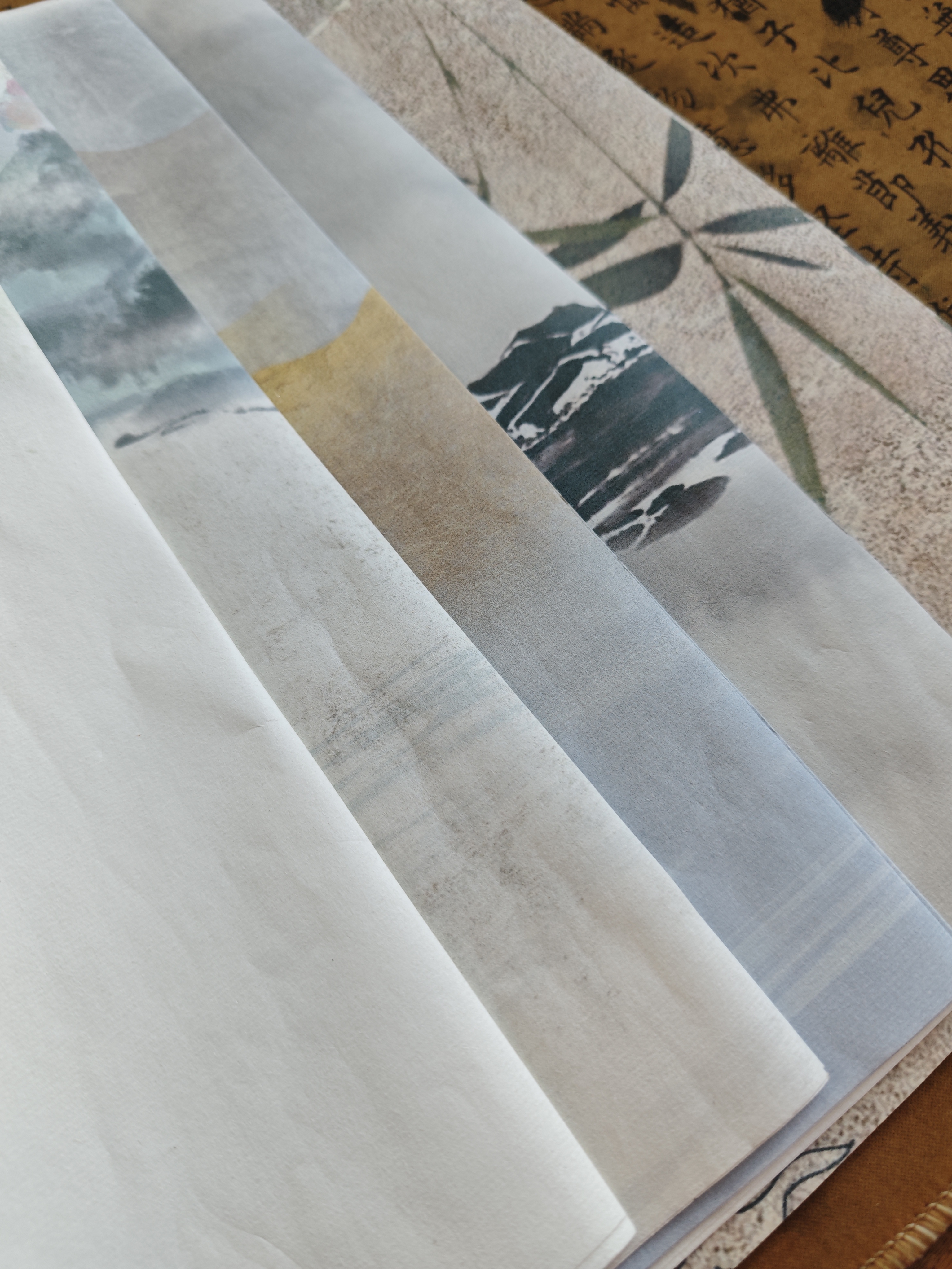 四尺对开蜡染古风山水图半生熟50张（款式不挑）