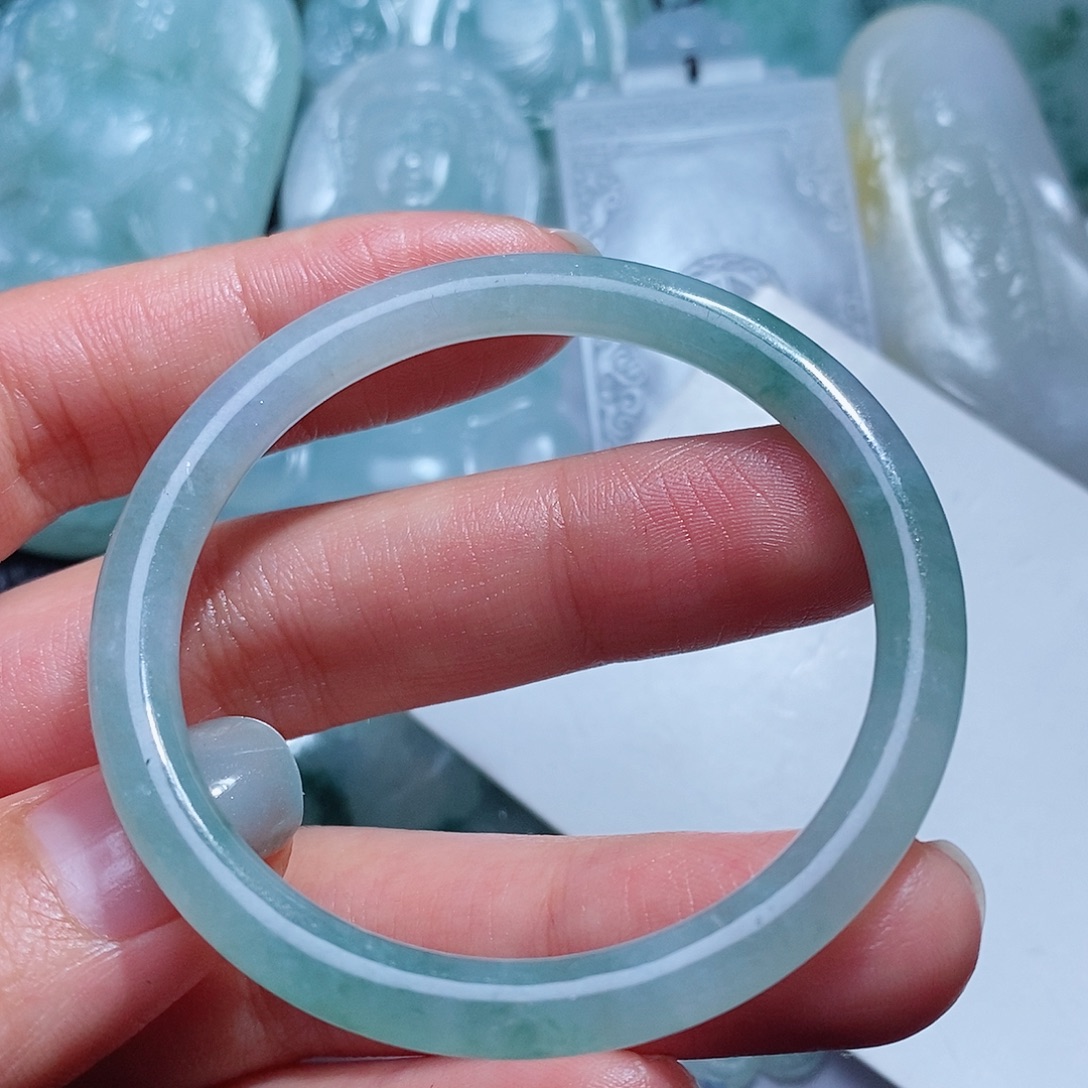 定制翡翠未镶嵌毛货付款后确认抛光