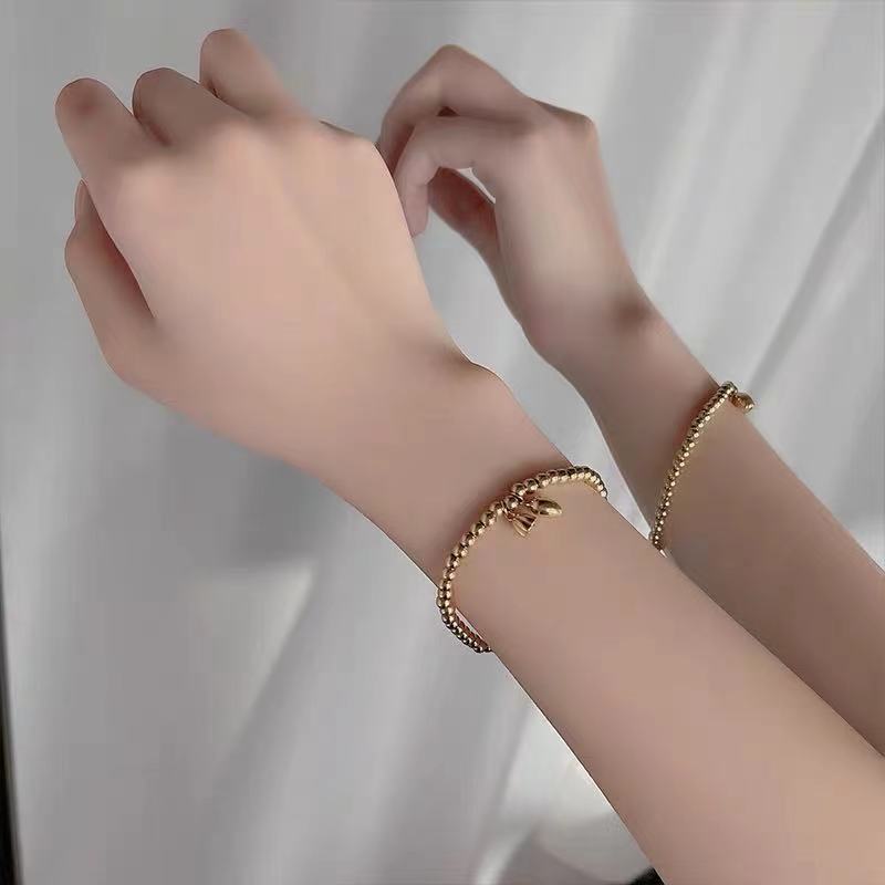 钛钢手链 钛钢两世欢莲蓬莲花圆珠手链