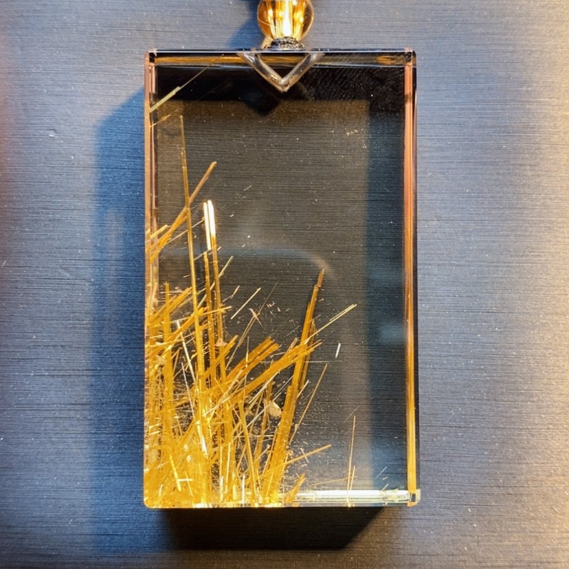 【闪购商品】水晶颈饰未镶嵌天然钛晶无事牌吊坠