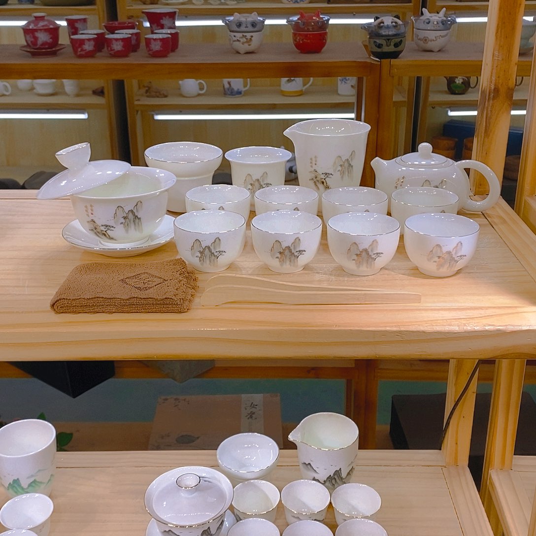 【不止】羊脂玉瓷茶具套装