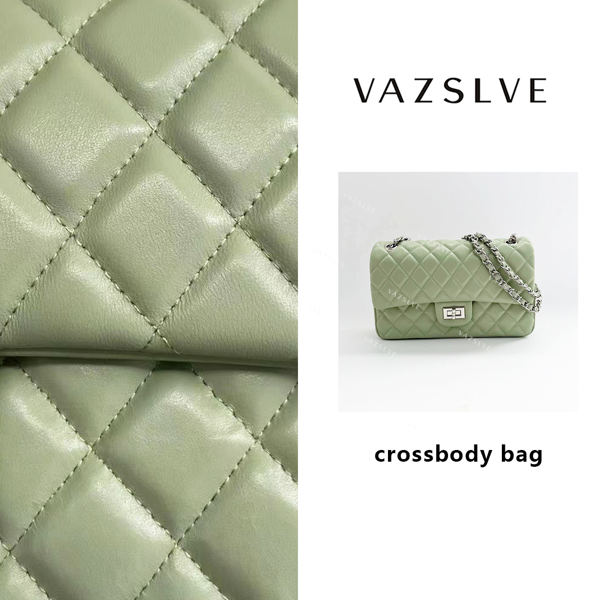 XKY-6832-绿色 25*6*17cm-RAIN.CUN轻奢小众时尚百搭女士包包