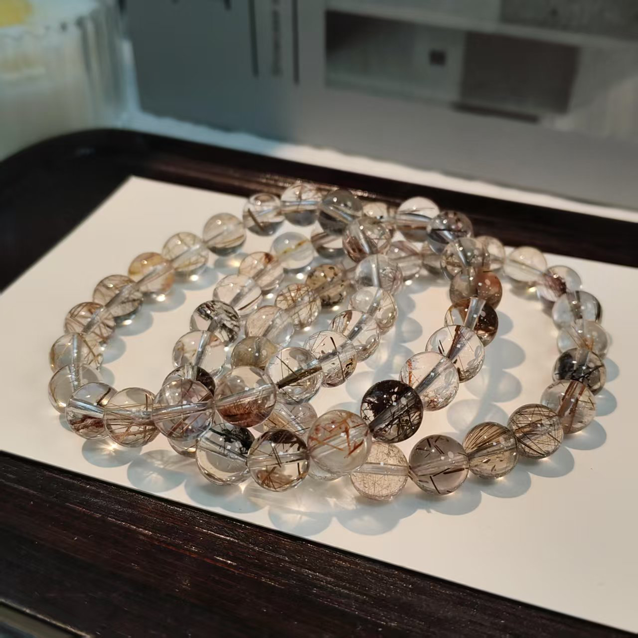 【书记甄选】天然彩发晶单圈手链 多样性发一件  约9mm  YW2486