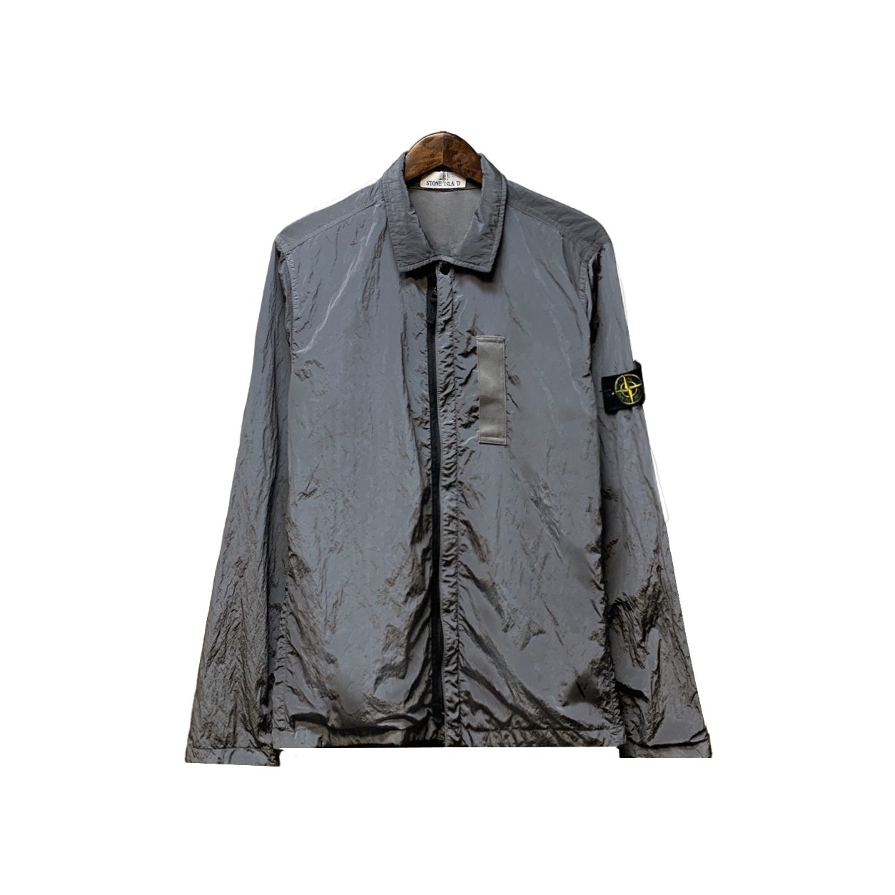 一口价Stone island 石头岛/1657/17fw金属尼龙银灰色外套L码A级