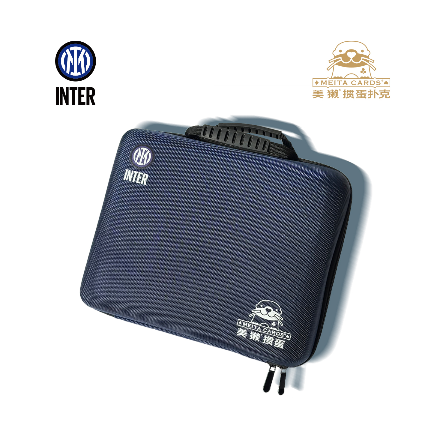 美獭国际米兰联名掼蛋专用扑克牌旅行包手提包含桌垫桌布惯蛋六副