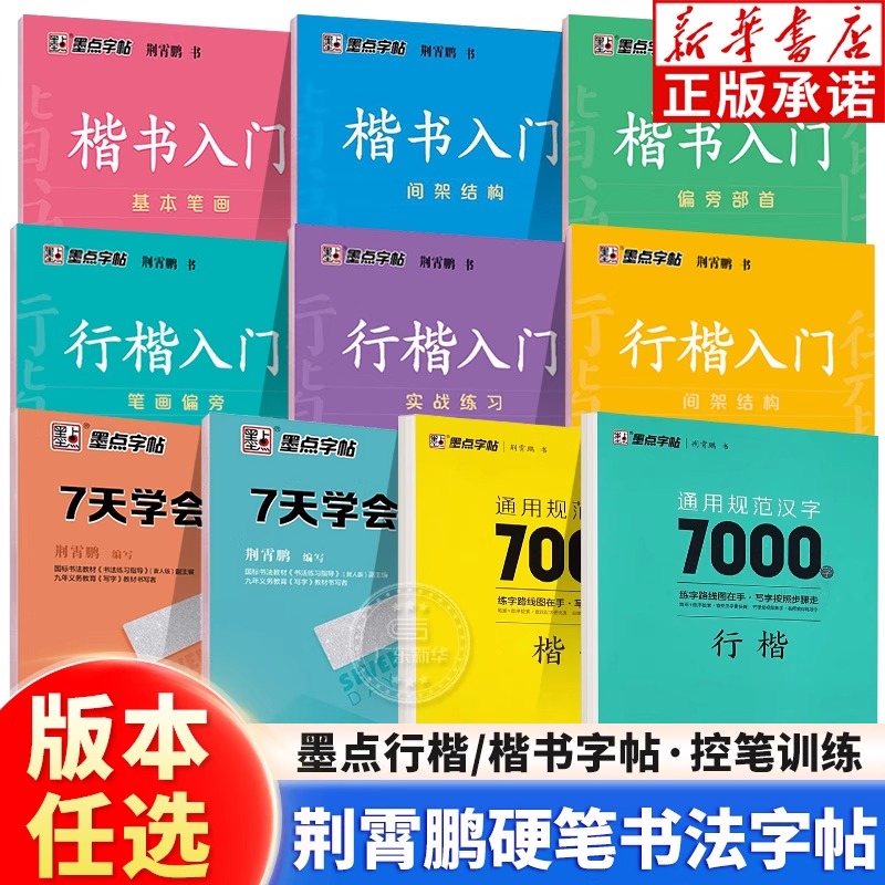 墨点字帖系列 荆霄鹏 行楷楷书字帖 硬笔书法训练 新华书店正版