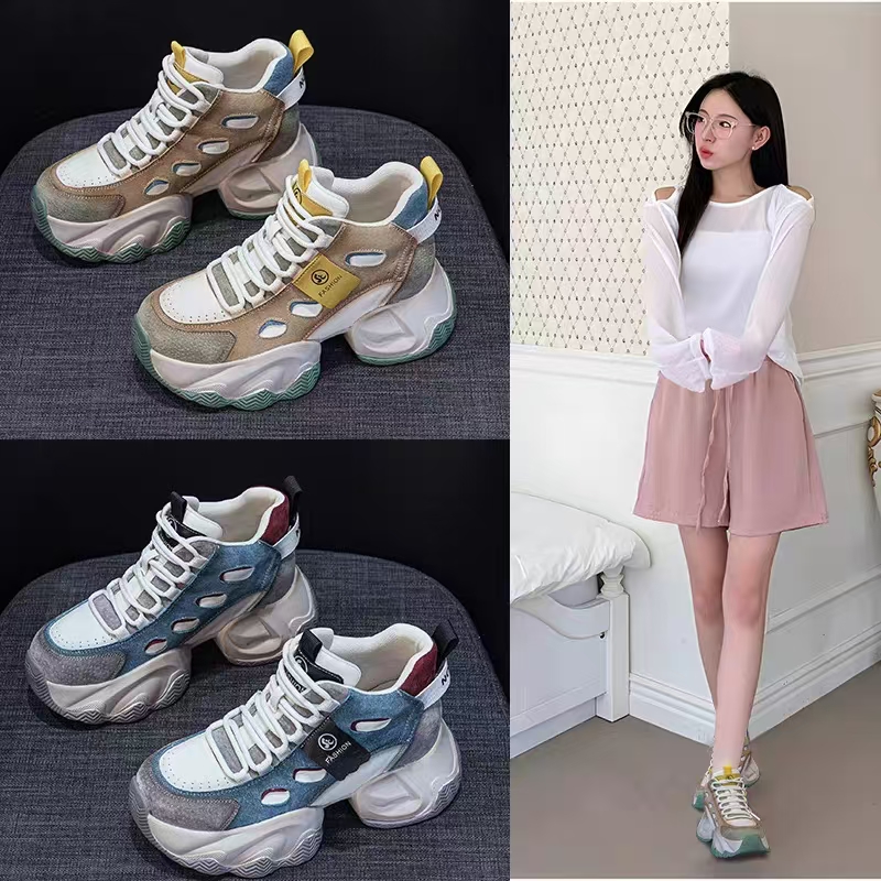 2638厚底中国风磨砂皮休闲胶粘高帮鞋时尚秋冬网红