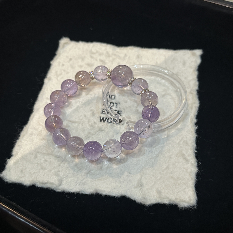 S980 10mm紫黄晶顶珠14mm紫水手串