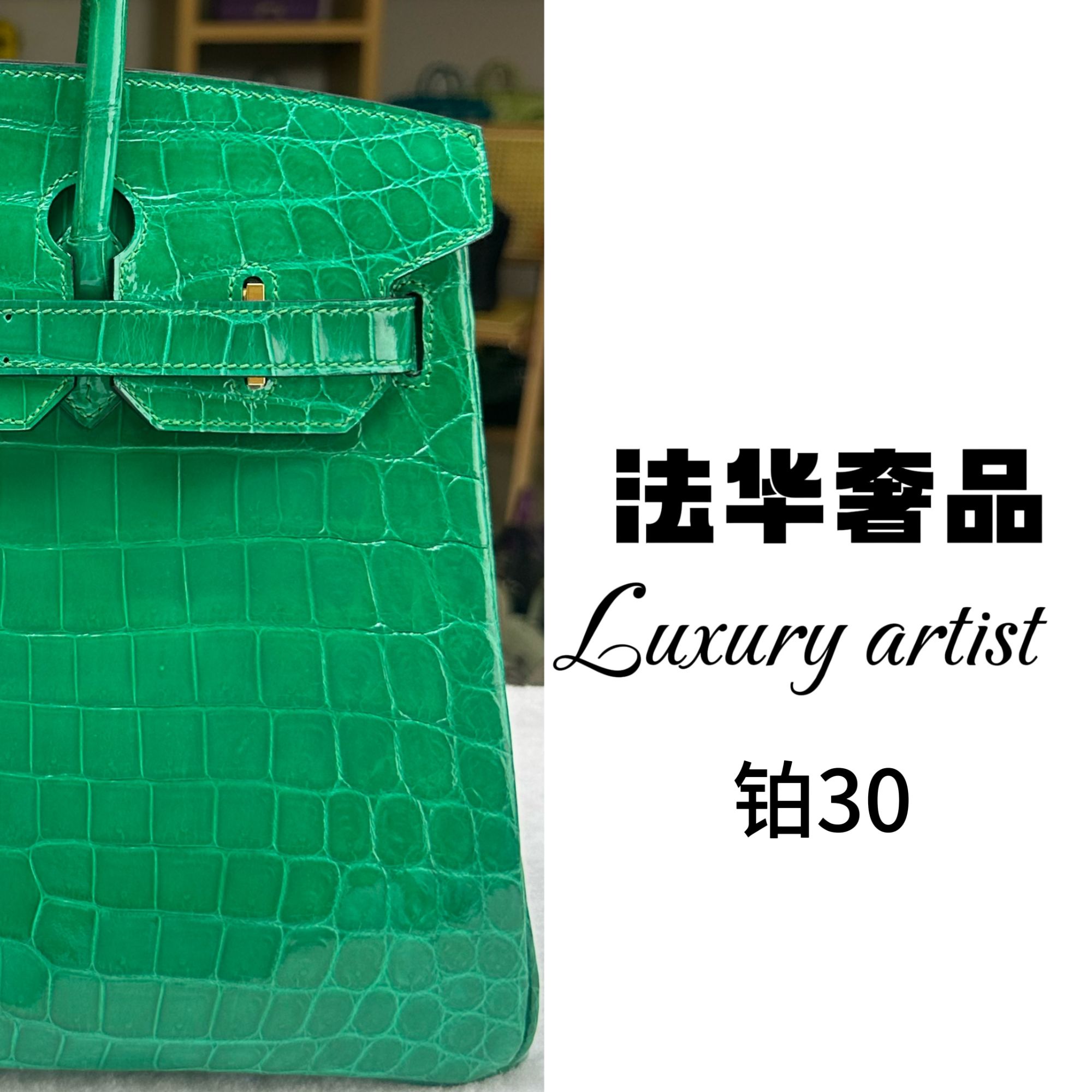 25PFK高端私定时尚百搭原厂皮HCP湾鳄30cm女包