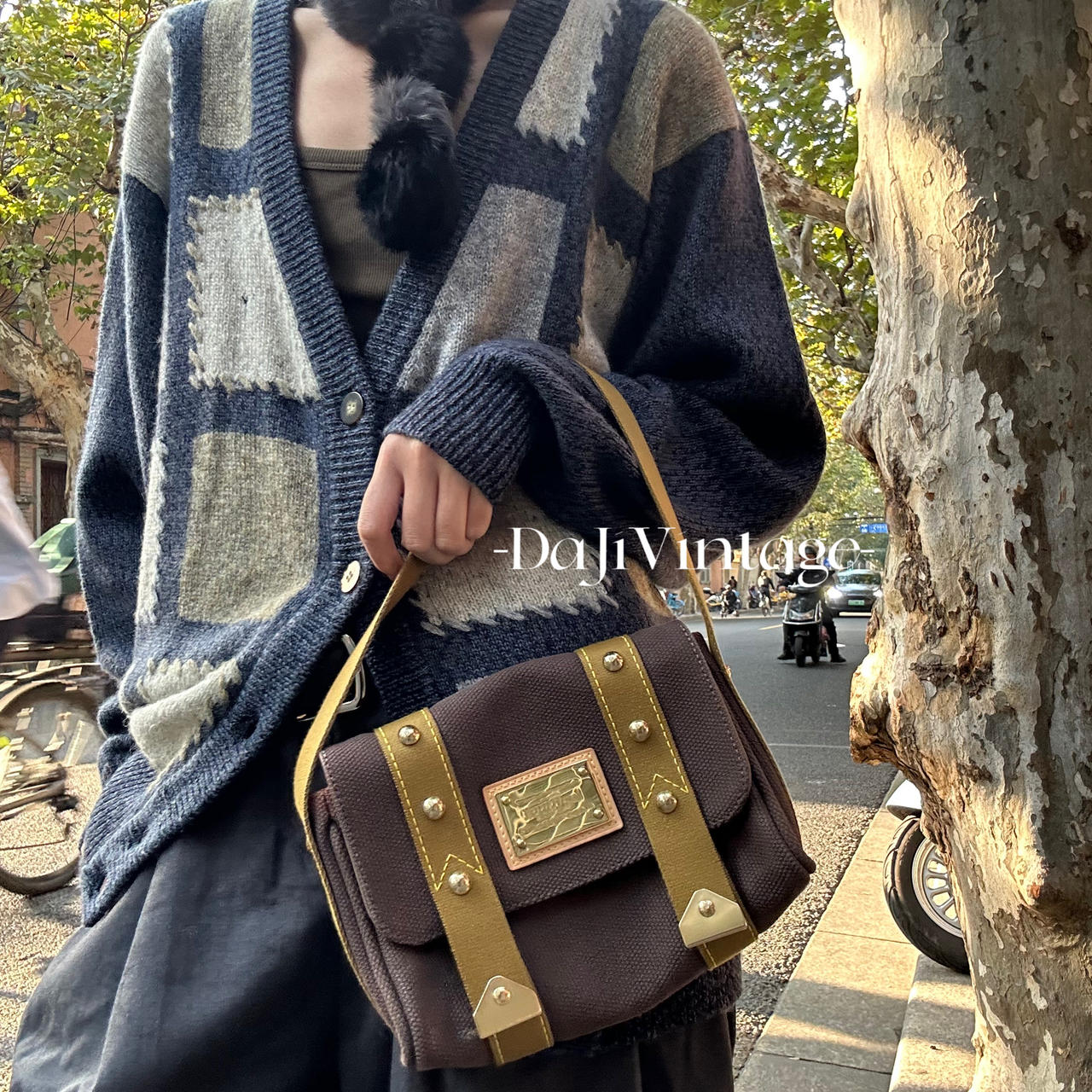 99新 LouisVuitton/路易威登 Lv vintage帆布邮差包11.14