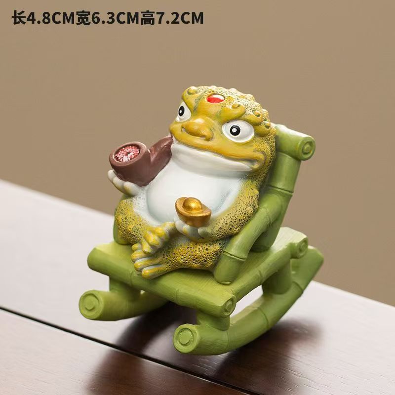 休闲青蛙树脂茶宠摆件