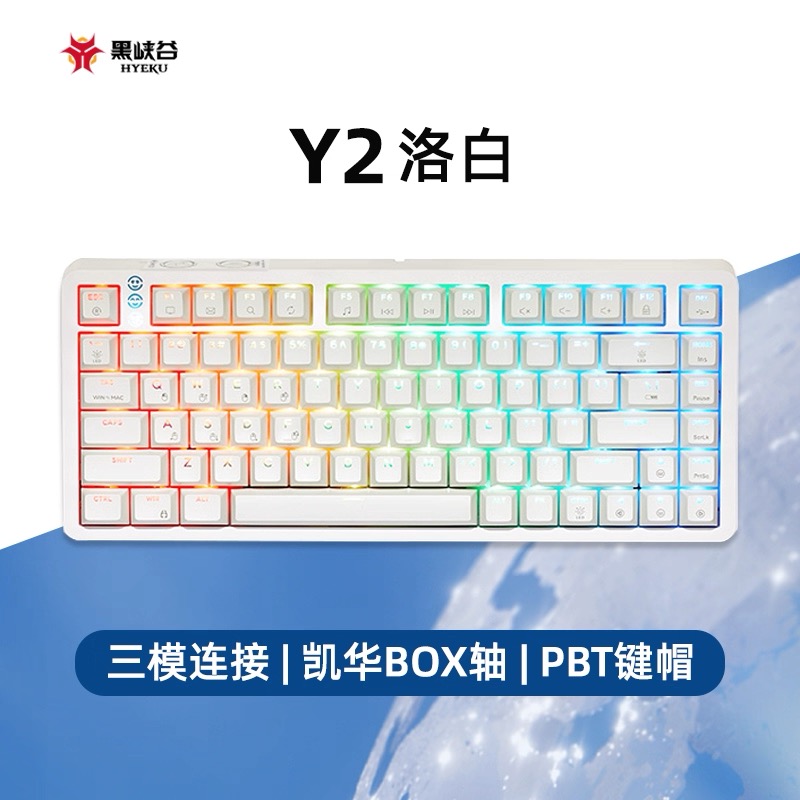 黑峡谷Y2三模热插拔gasket结构82键PBT键帽RGB BOX轴亲肤磁吸手托
