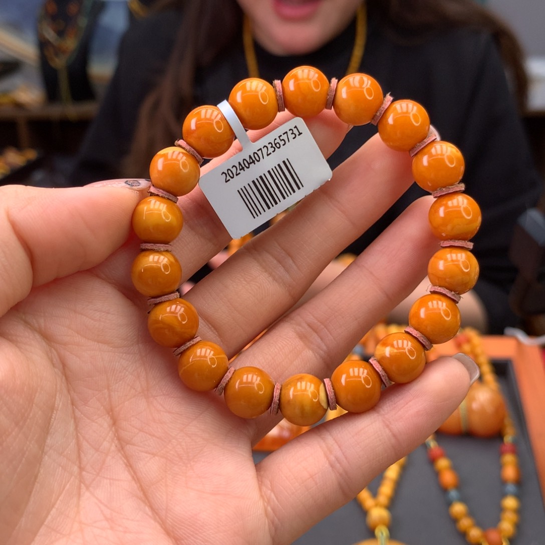 蜜蜡手串未镶嵌天然