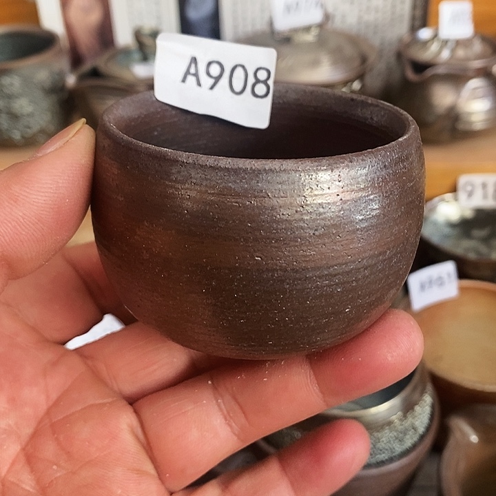 紫砂茶杯柴烧裸烧908