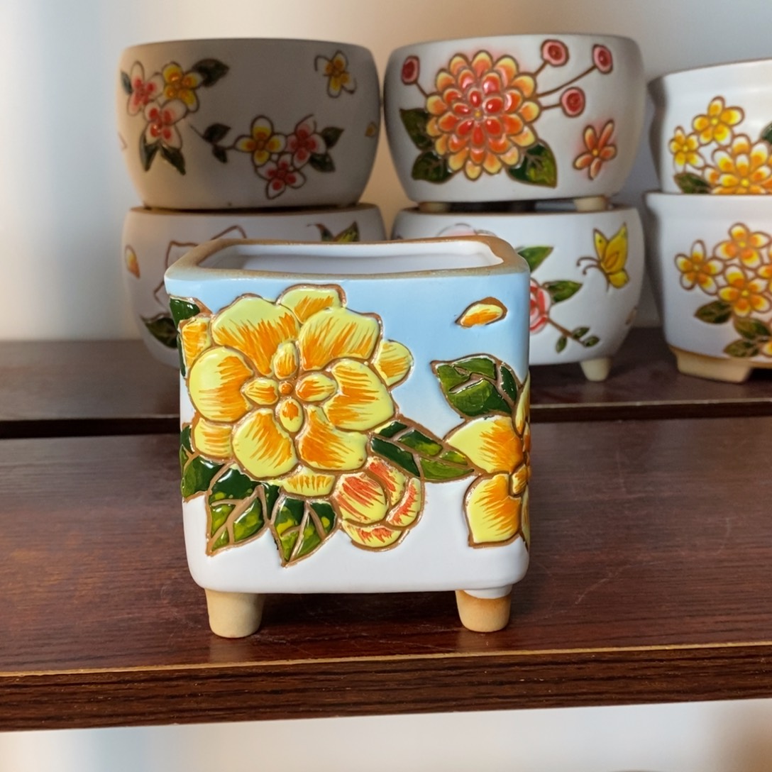 红陶韩式多肉植物花盆