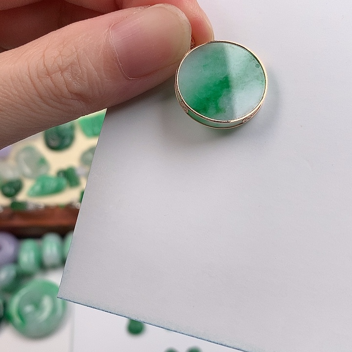 颈饰18K金镶嵌翡翠76522554！56