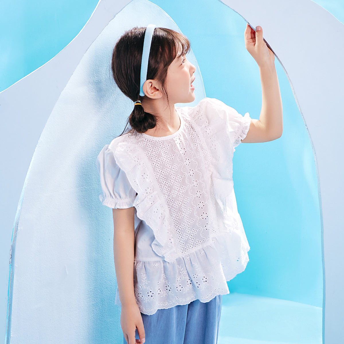 男生女生童装女小童短袖衬衫NJXAJ23754A