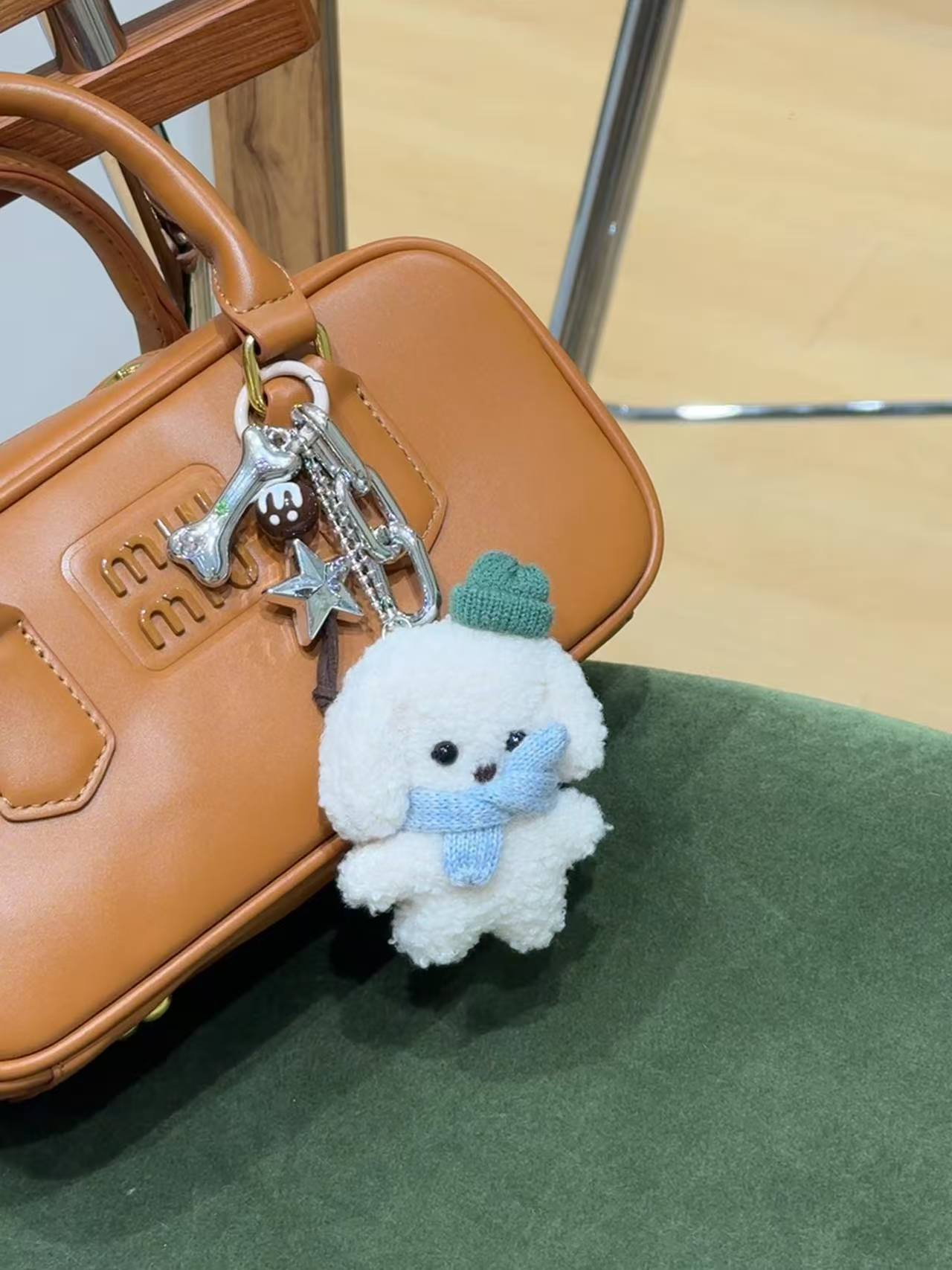 【围巾小狗】简约证件照包挂件书包挂链钥匙扣装饰韩系手机链