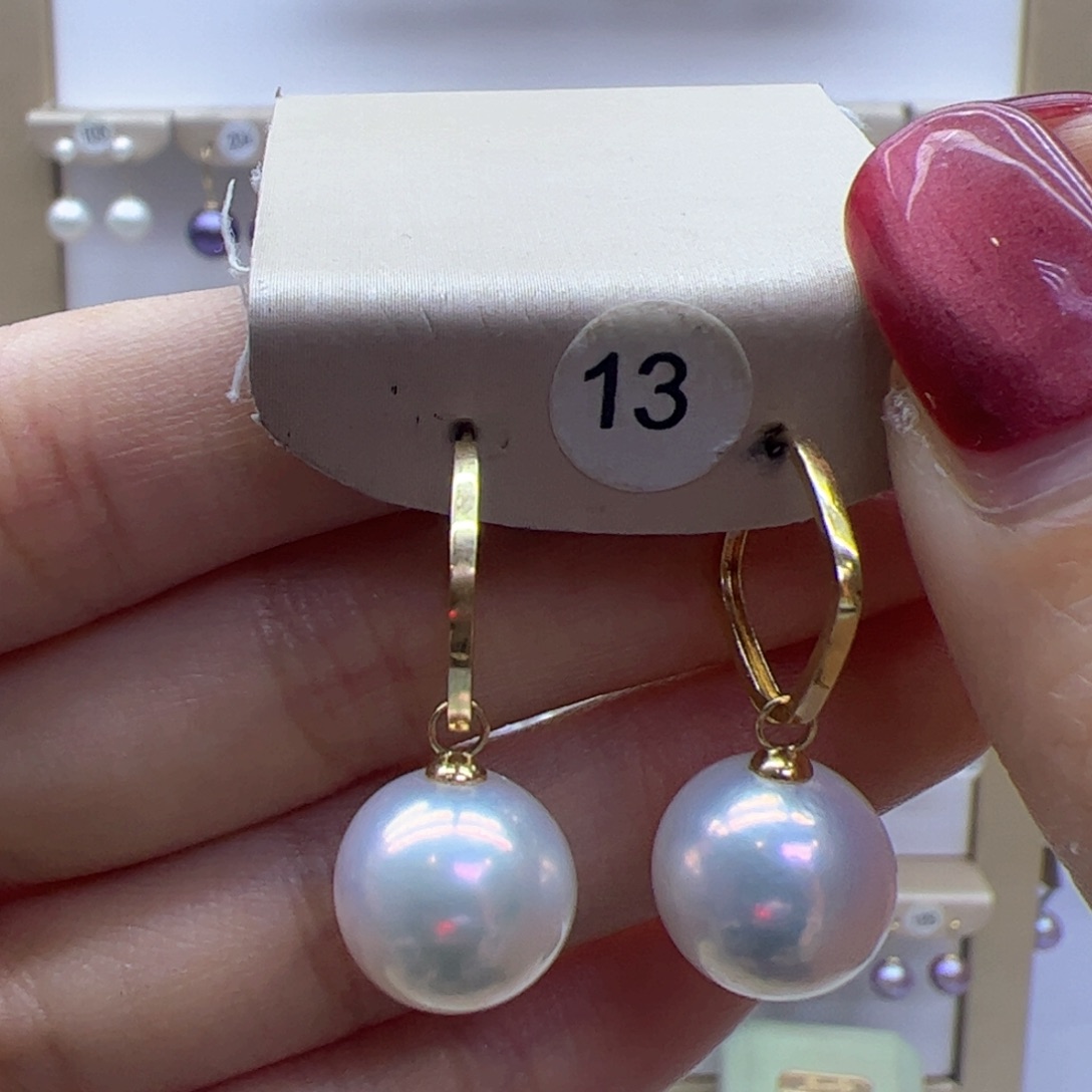 淡水珍珠耳饰18K金镶嵌