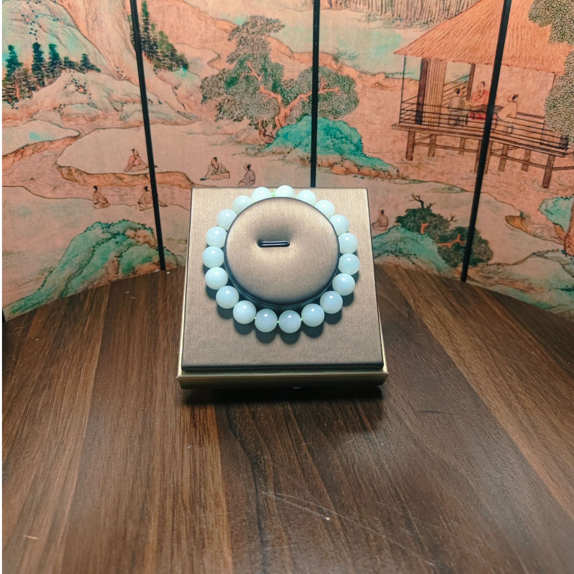 R和田玉圆珠手串（卡10）2228