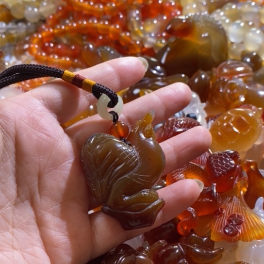 玛瑙/玉髓玛瑙手把件未镶嵌