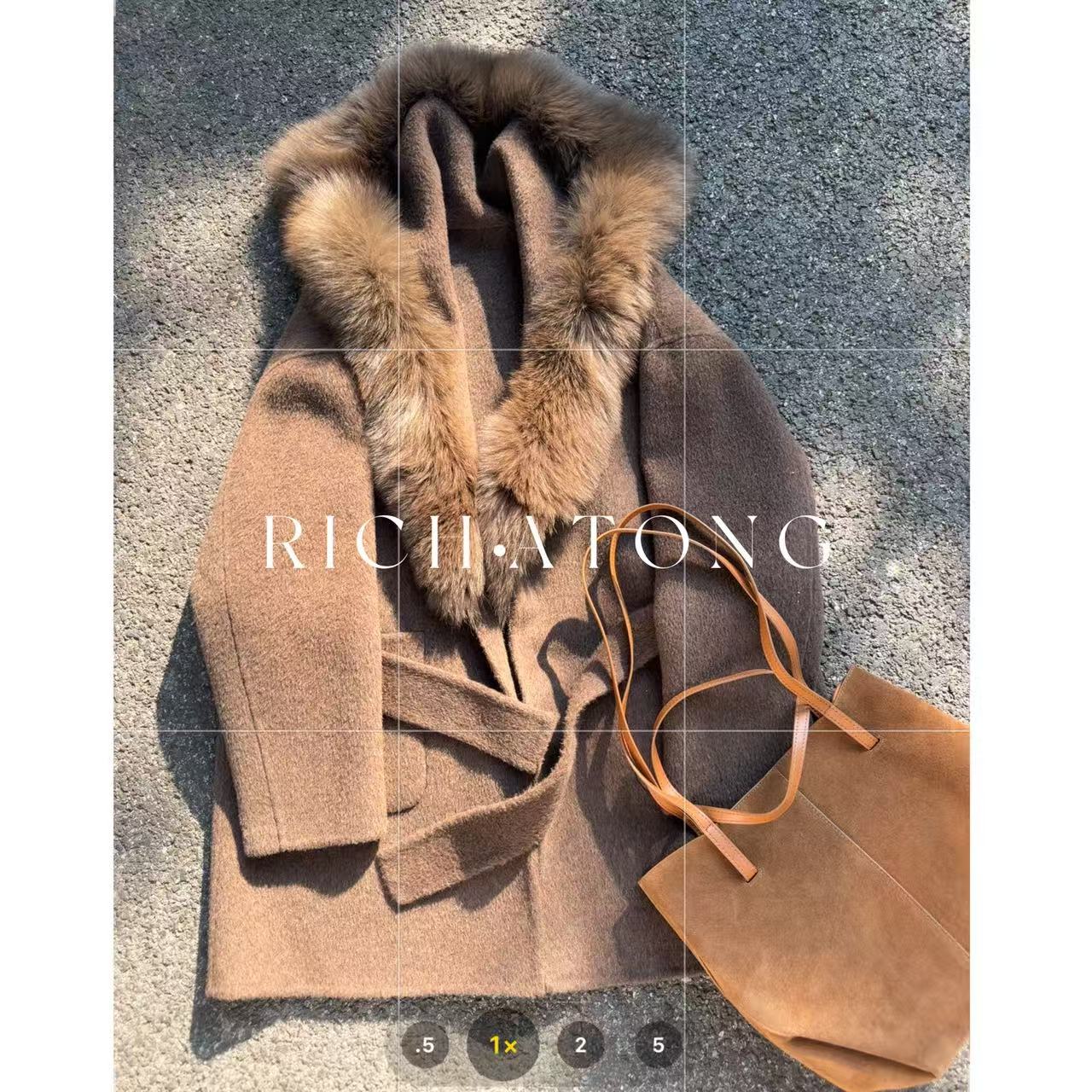 RICH ATONG.-【椰蓉大衣】-2025静奢风大牌气质腰带款大衣1121-05