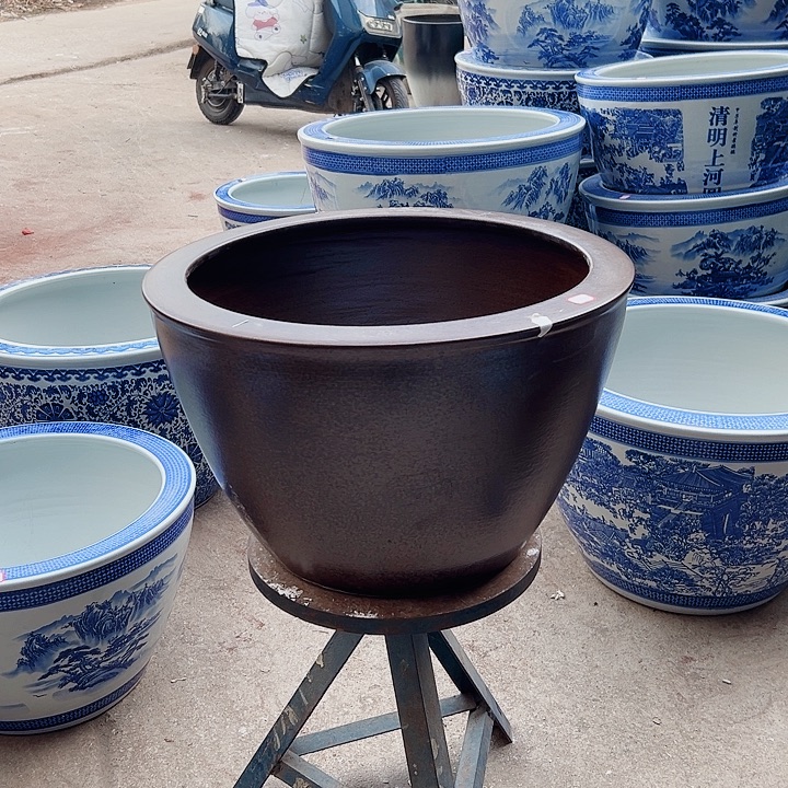 景德镇陶瓷鱼缸景德镇陶瓷直径52高32